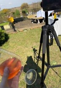 Producción con trípode al aire libre